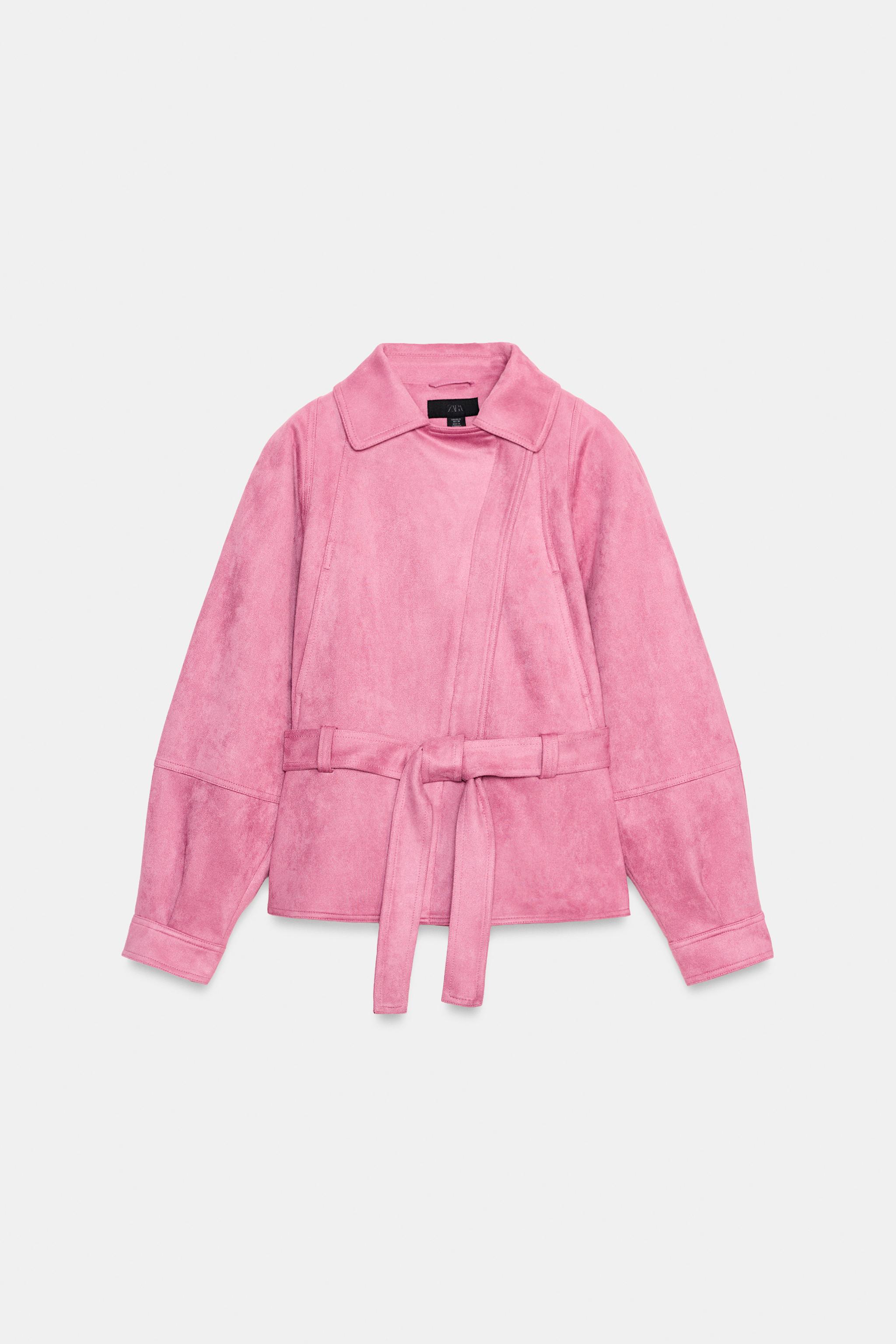 BLOUSON EFFET DAIM AVEC CEINTURE
